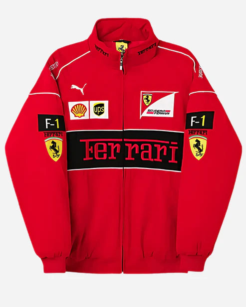 Red Ferrari Jacket-Premium Quality Streetwear-Unisex Racing Jacket