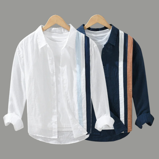 Men's Cotton Multi Striped Shirt (Pack of 2)